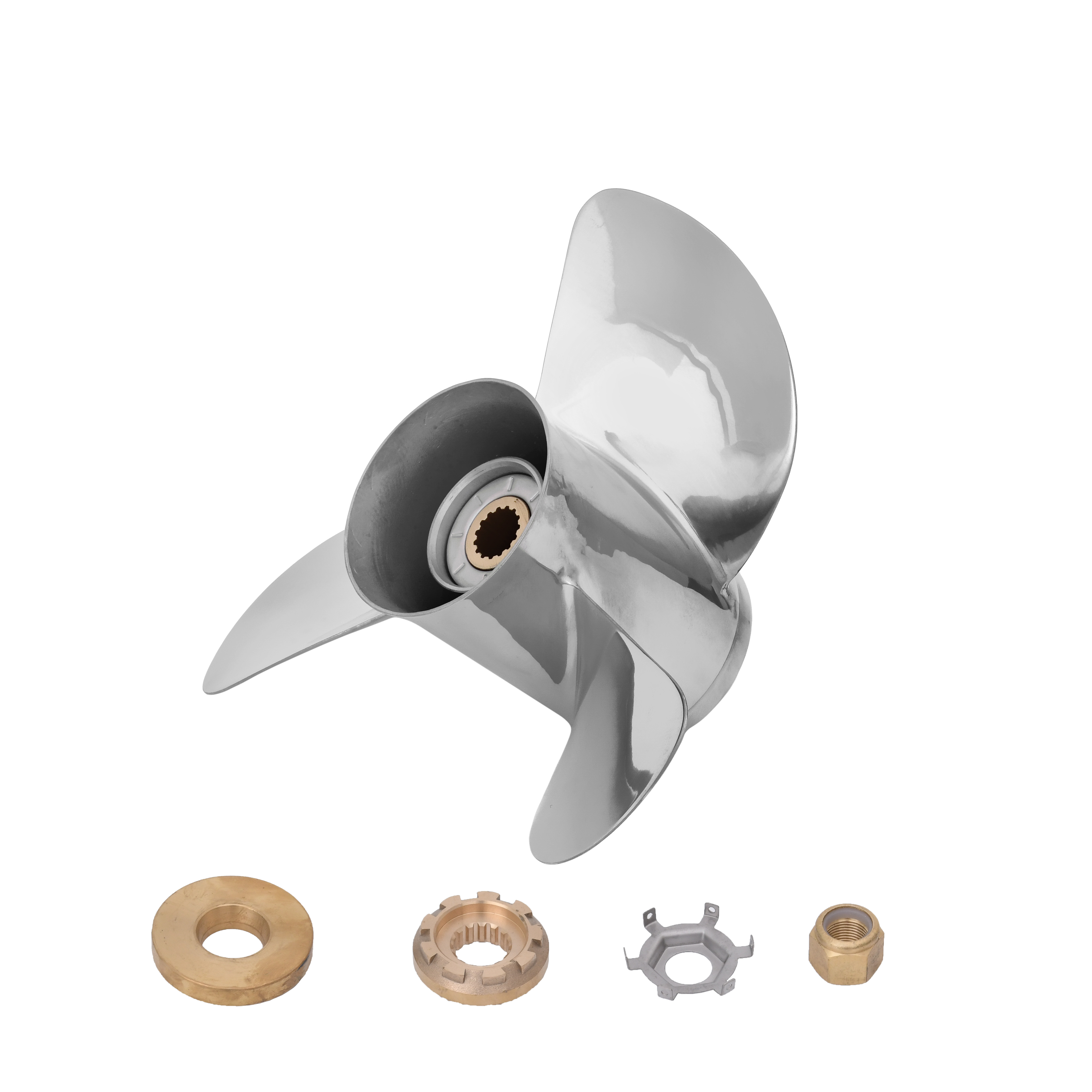 40-140HP Stainless Steel 13 X 19 Outboard Propeller for Mercury 4 Blades